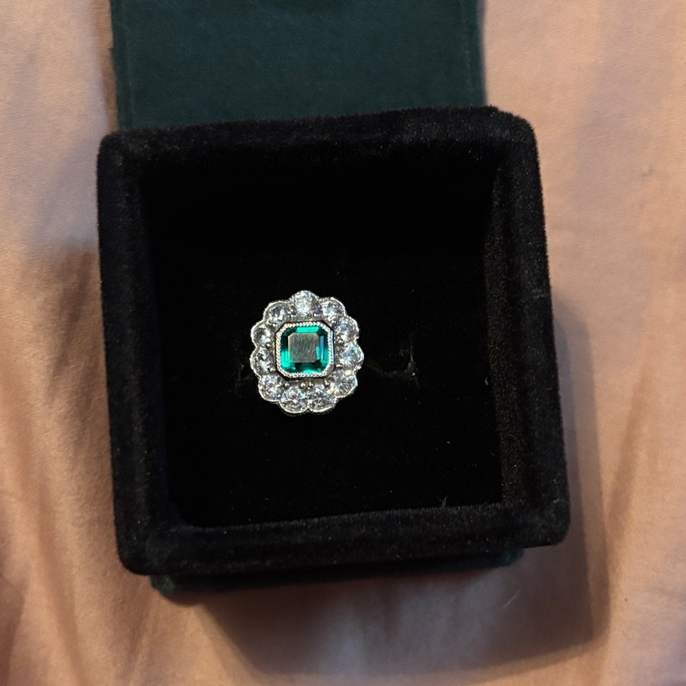 Lab created emerald ring